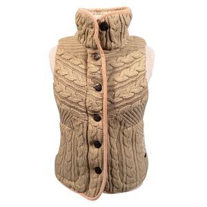 BB Dakota Women's Beige Cable-Knit Sweater Vest Size M
